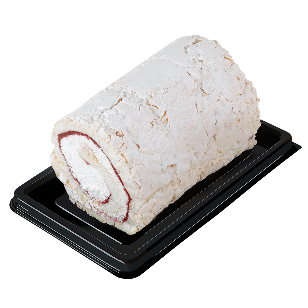 MERINGUE ROULADE WITH RASPBERRIES